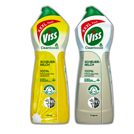VISS Lait à récurer 750 millilitres (SCHEUER MILCH) Citrus et Original Pack 2